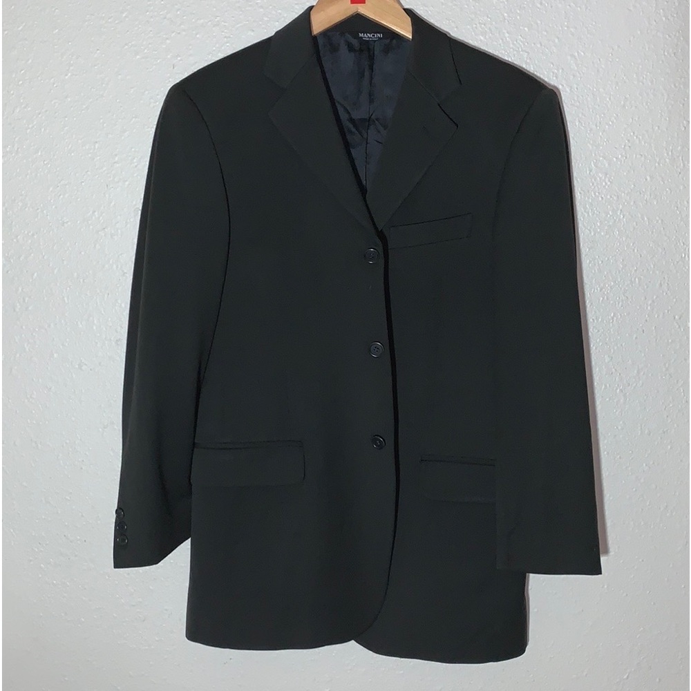 Rare Vintage Mancini dark rich brown 3 button structured blazer Wool blend Italy